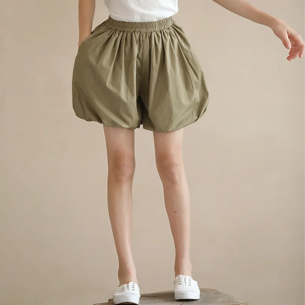 日式 卡其色灯笼短裤/ 背心 Jessey Lantern Short/ Asymmetrical Neck Top