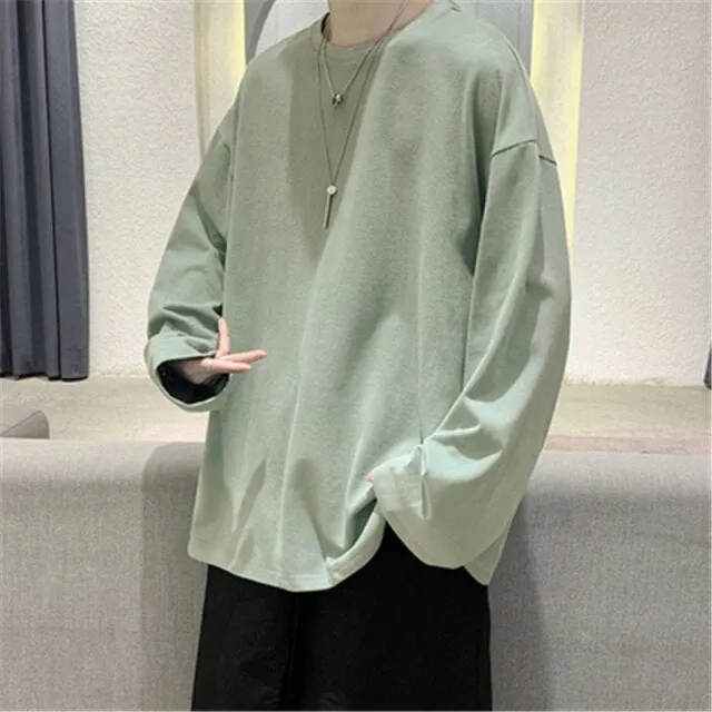 100%Cotton KB 200G THICK Men's T-shirt Short-sleeve Man T shirt Long sleeves Pure Color Men t shirt T-shirts For Male Tops