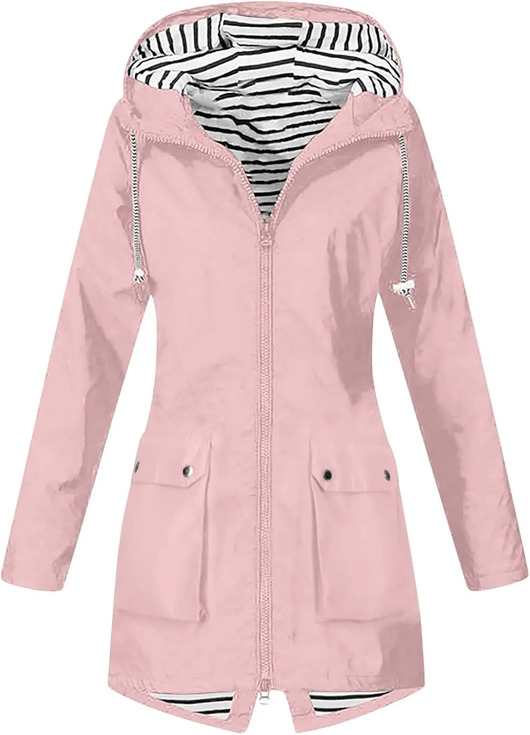 2024 Womens Coat Double Breasted Outwear Lapel Jacket Long Winter Casual Solid Coats Trench Coat With Pockets