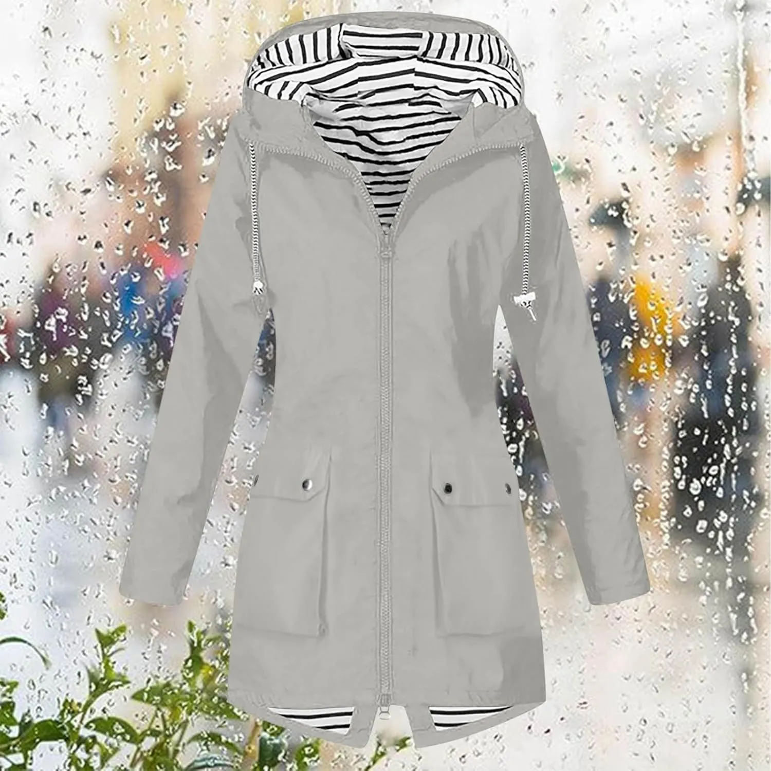 2024 Womens Coat Double Breasted Outwear Lapel Jacket Long Winter Casual Solid Coats Trench Coat With Pockets