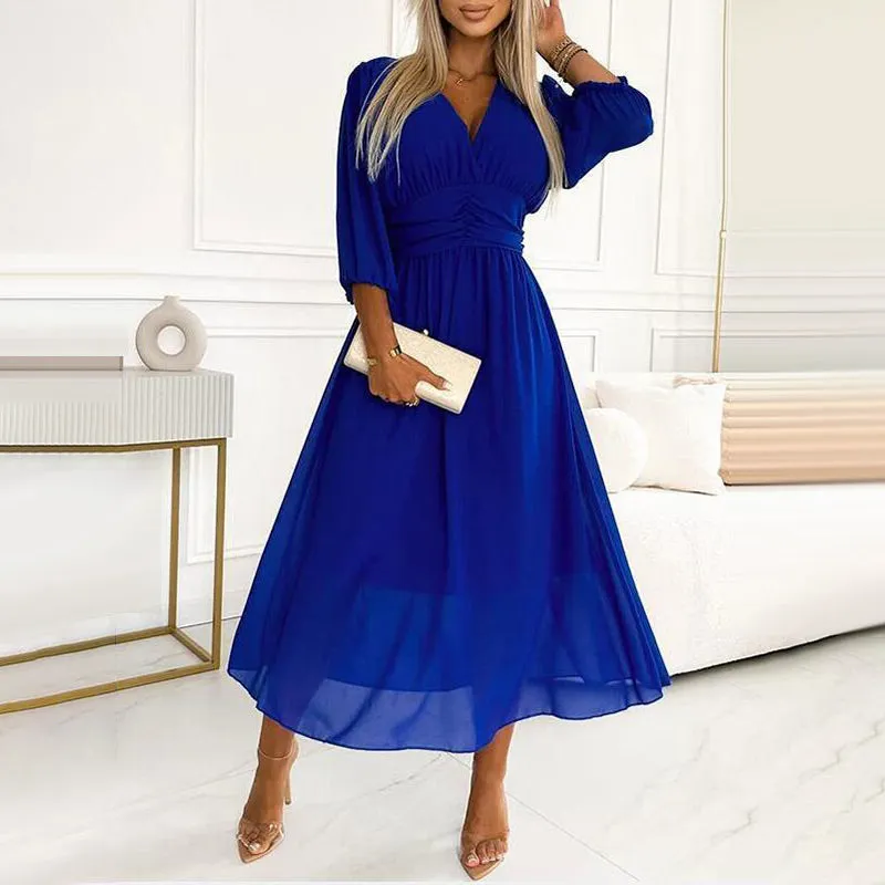 🎉2025 HOT SALE🎉 Women's V-neck Lightweight Chiffon Dress