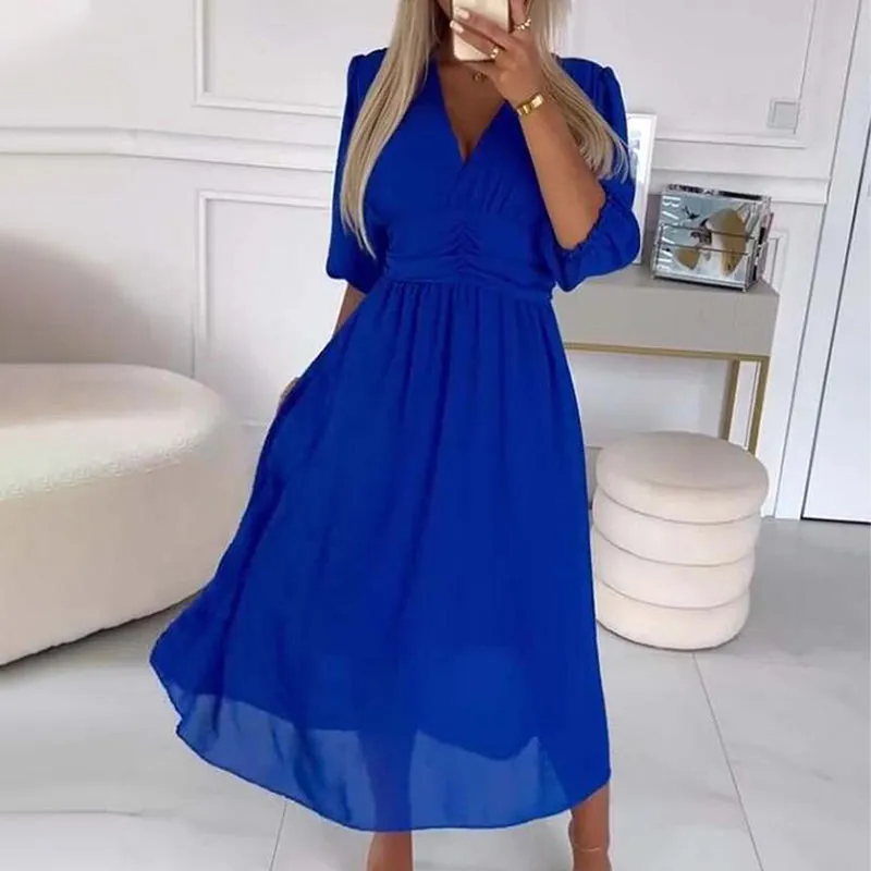 🎉2025 HOT SALE🎉 Women's V-neck Lightweight Chiffon Dress