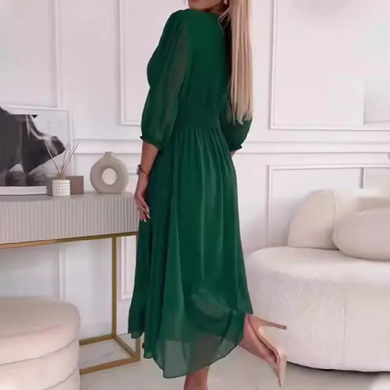 🎉2025 HOT SALE🎉 Women's V-neck Lightweight Chiffon Dress