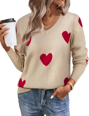 2025 Women's Sweaters Knitted Ribbed Casual Thin Long Sleeve Pullover V Neck Lightweight Sweatshirts Cute Blouse Tops