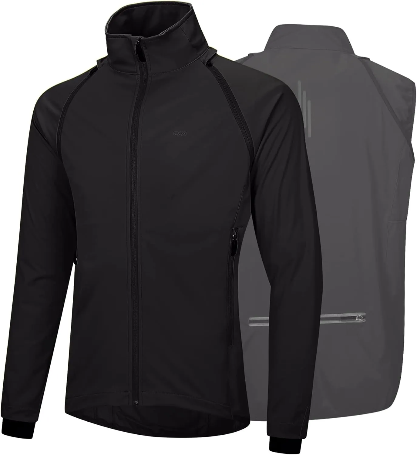 33,000ft Men's Cycling Jacket Long Sleeve, Waterproof Running Bike Vest Outerwear Reflective Windproof Sleeveless Jacket