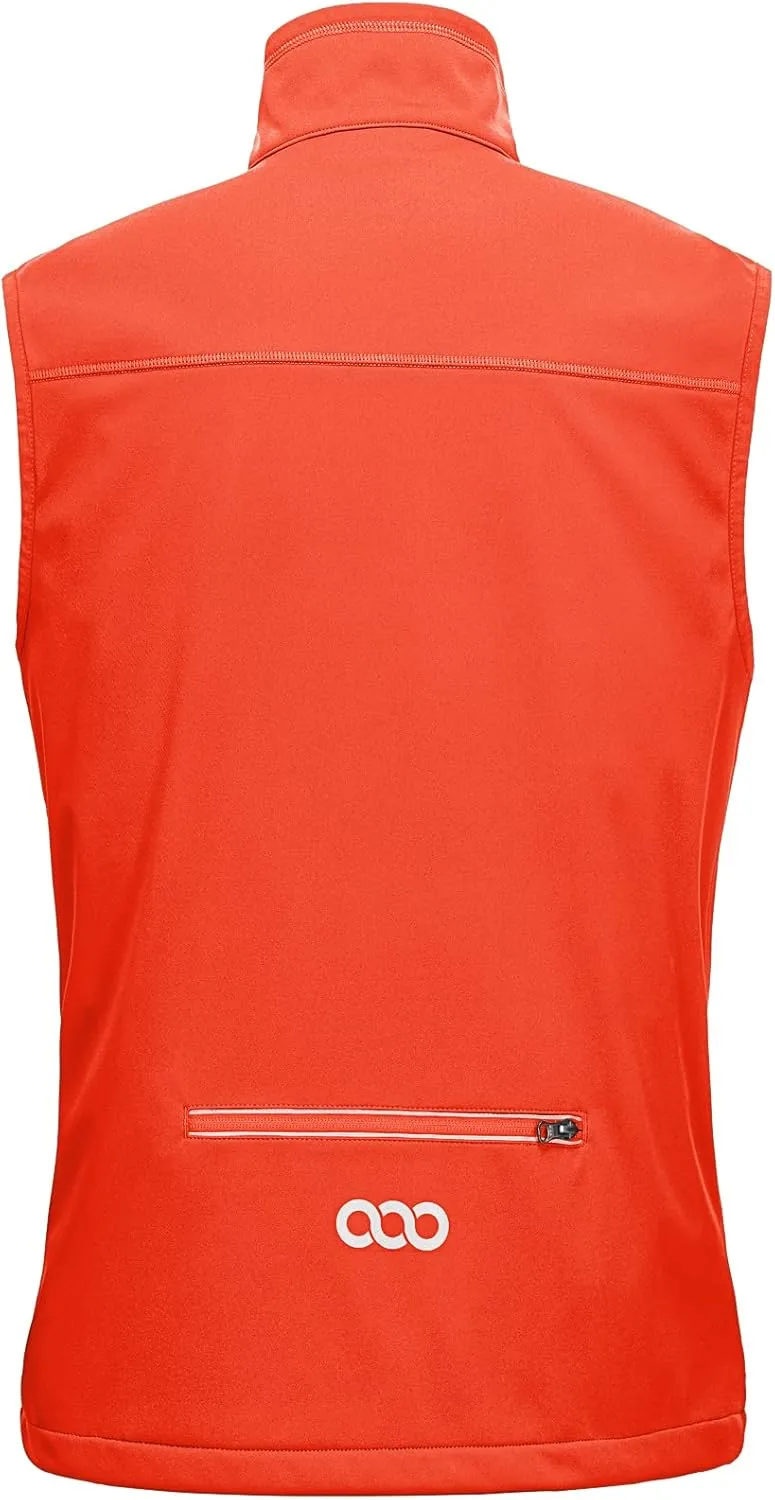 33,000ft Men's Windproof Lightweight Golf Vest Outerwear with Pockets, Softshell Sleeveless Jacket for Running Hiking Sports