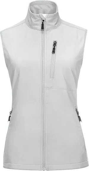 33,000ft Women's Lightweight Running Vest Outerwear with Pockets, Windproof Sleeveless Jacket for Golf Hiking Travel