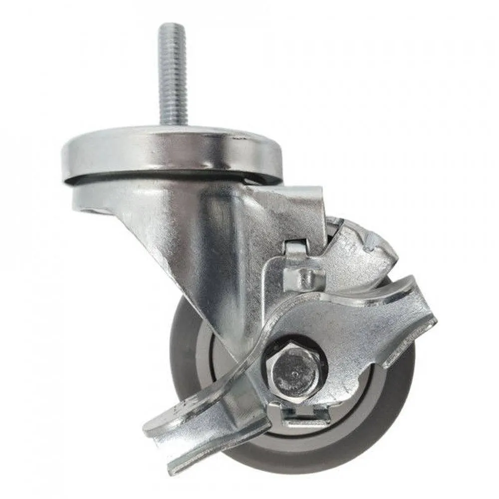 3" x 1-1/4" Thermo-Pro Threaded Swivel Stem Caster, Brake (3/8") 210 lbs. Cap