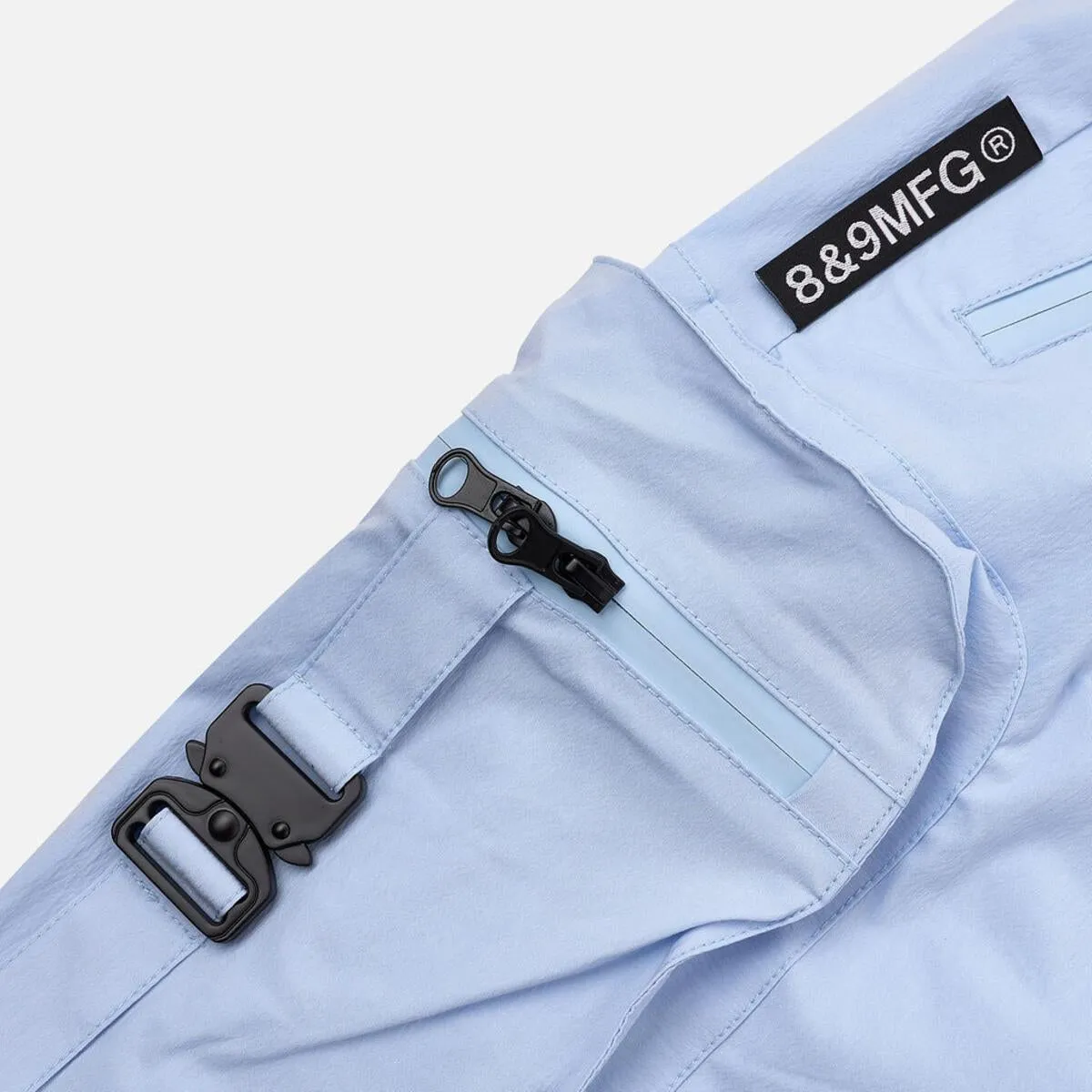8&9 Combat Nylon Shorts - Baby Blue (SHCOMBAB)