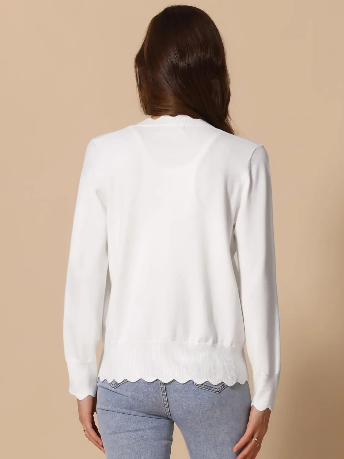 Allegra K Cardigan Sweater for Women V Neck Long Sleeve Open Front Lightweight Knit Shrugs Sweaters