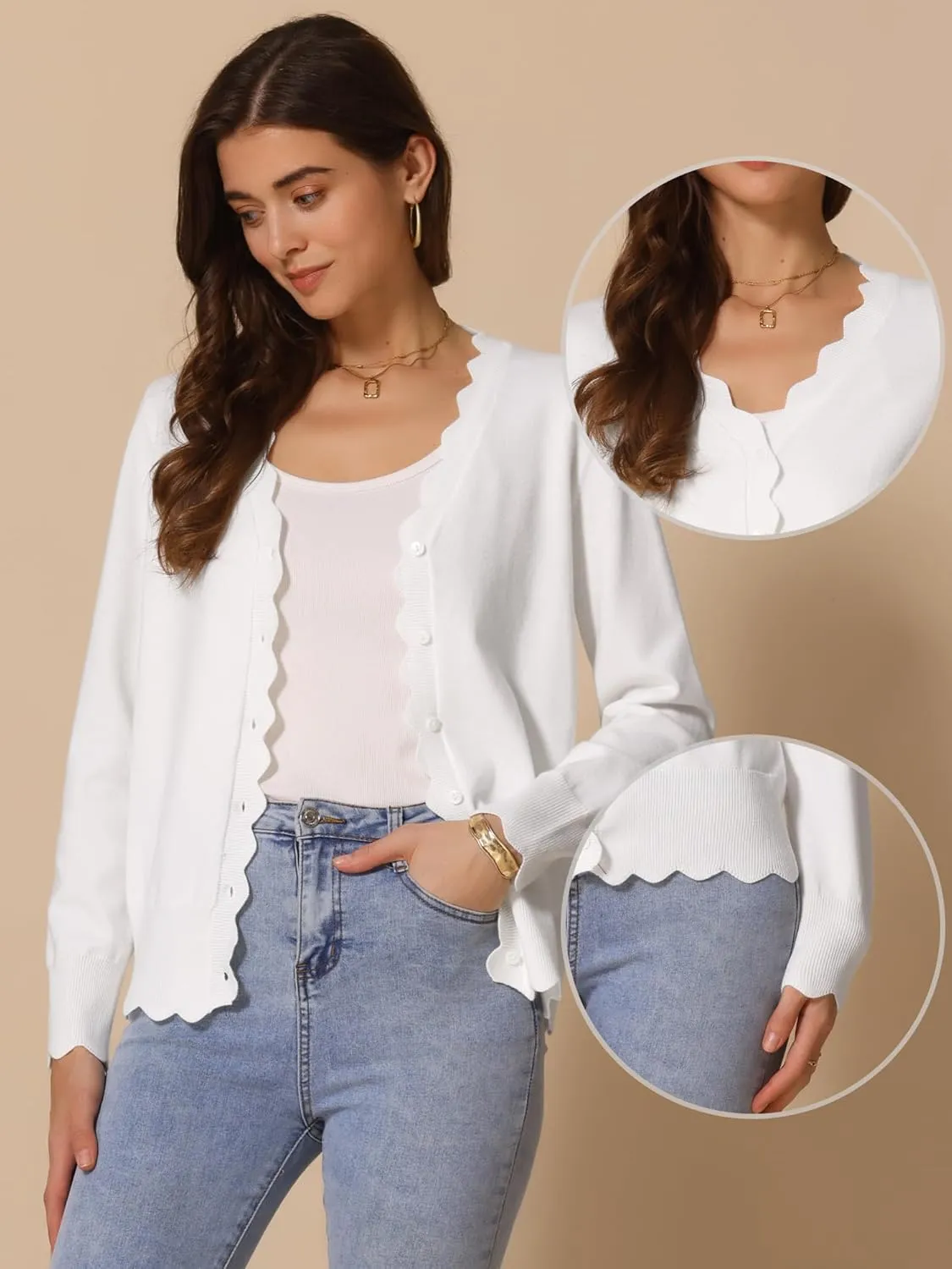 Allegra K Cardigan Sweater for Women V Neck Long Sleeve Open Front Lightweight Knit Shrugs Sweaters