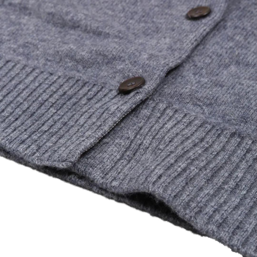 Amazhiyu Women's 100% Wool Button Down Sweaters Winter Long Sleeve Knit Cardigan