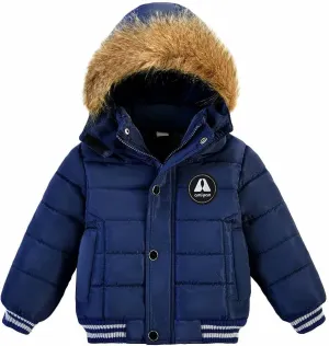 AMIYAN Toddler Boys Girls Down Jacket Hooded Thickened Warm Winter Coat Outerwear 1-6Years