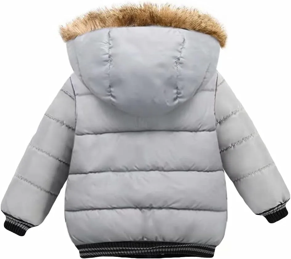 AMIYAN Toddler Boys Girls Down Jacket Hooded Thickened Warm Winter Coat Outerwear 1-6Years