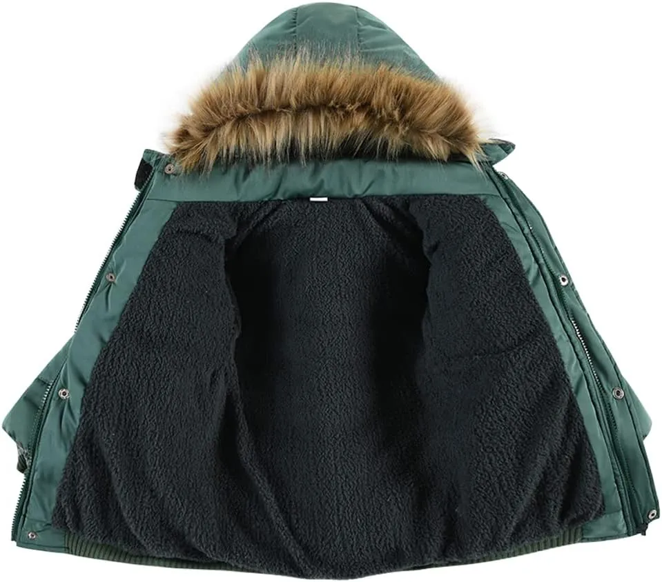 AMIYAN Toddler Boys Girls Down Jacket Hooded Thickened Warm Winter Coat Outerwear 1-6Years