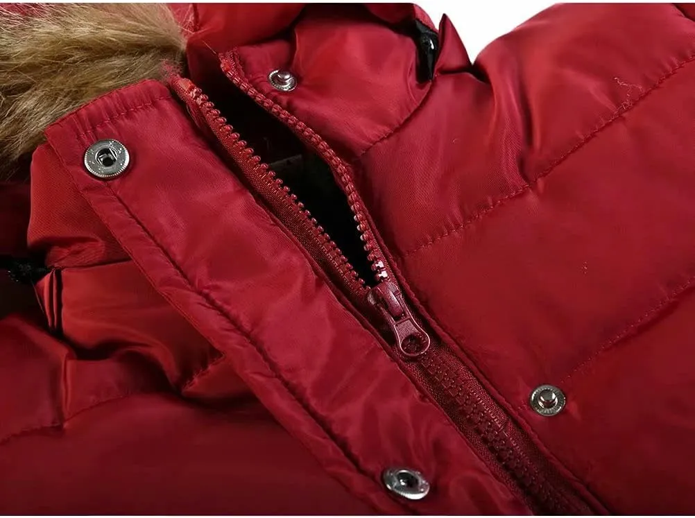 AMIYAN Toddler Boys Girls Down Jacket Hooded Thickened Warm Winter Coat Outerwear 1-6Years