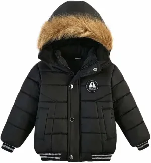 AMIYAN Toddler Boys Girls Down Jacket Hooded Thickened Warm Winter Coat Outerwear 1-6Years
