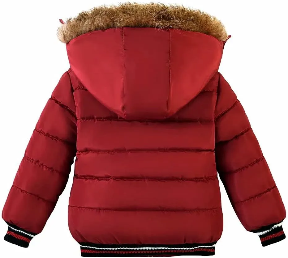 AMIYAN Toddler Boys Girls Down Jacket Hooded Thickened Warm Winter Coat Outerwear 1-6Years