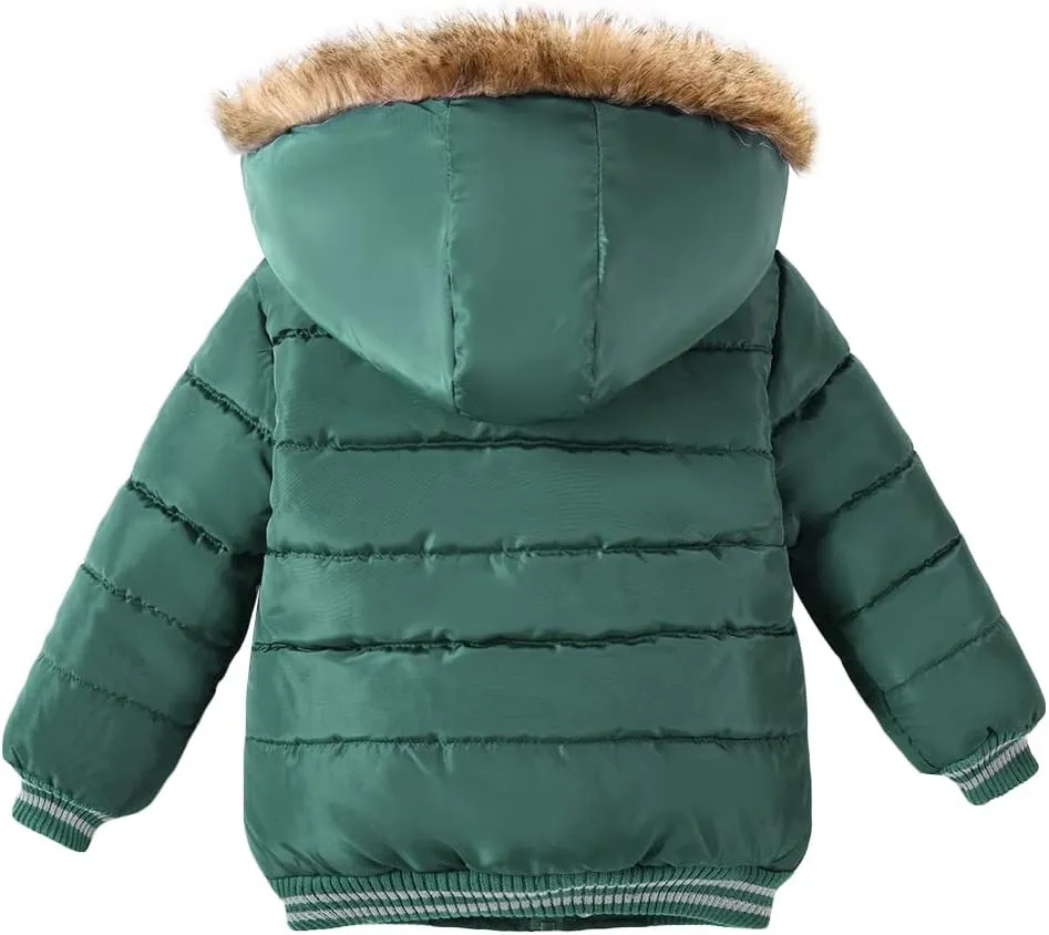 AMIYAN Toddler Boys Girls Down Jacket Hooded Thickened Warm Winter Coat Outerwear 1-6Years