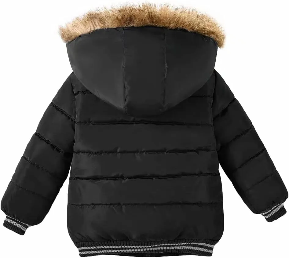 AMIYAN Toddler Boys Girls Down Jacket Hooded Thickened Warm Winter Coat Outerwear 1-6Years