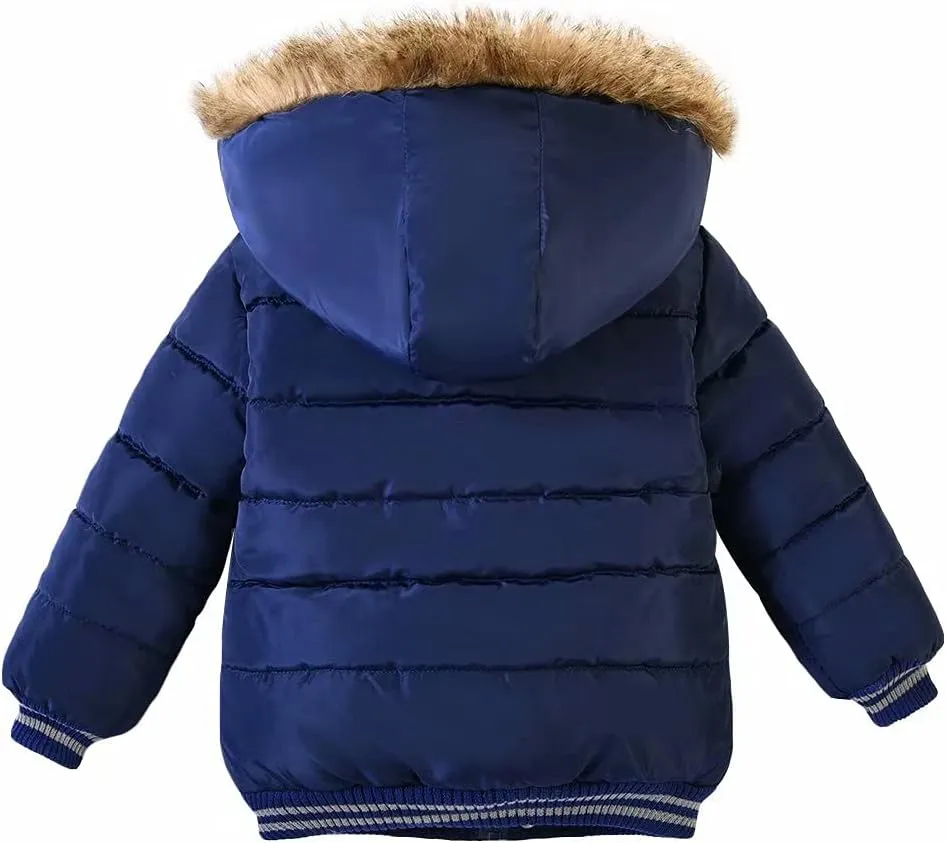 AMIYAN Toddler Boys Girls Down Jacket Hooded Thickened Warm Winter Coat Outerwear 1-6Years