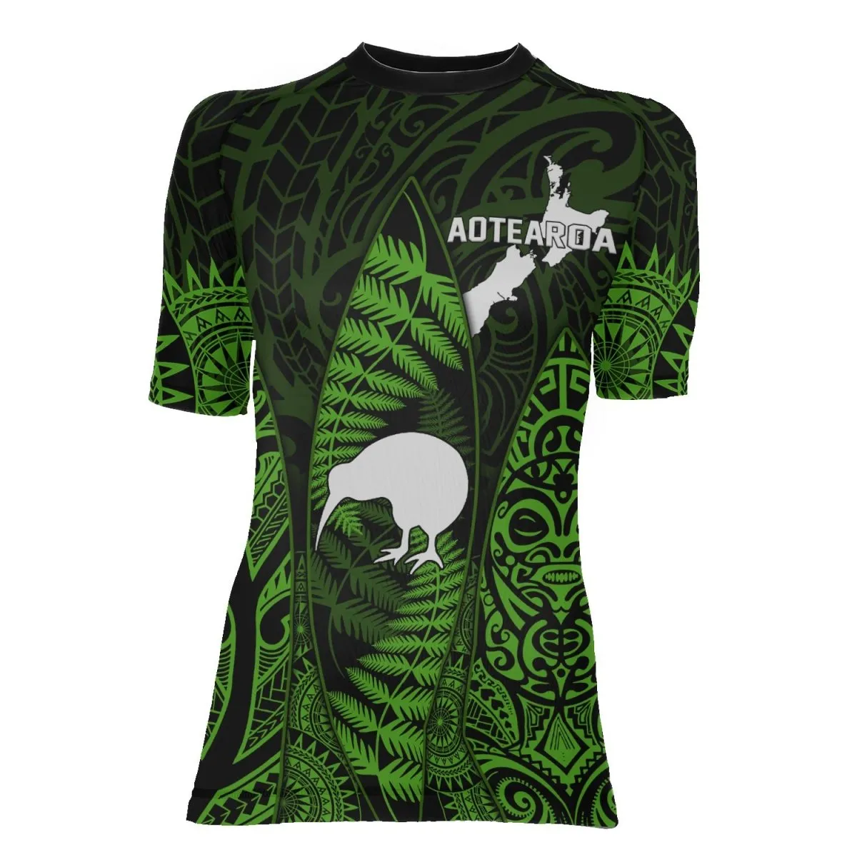 Aotearoa Kiwi Bird Women's Short Sleeve Rash Guard