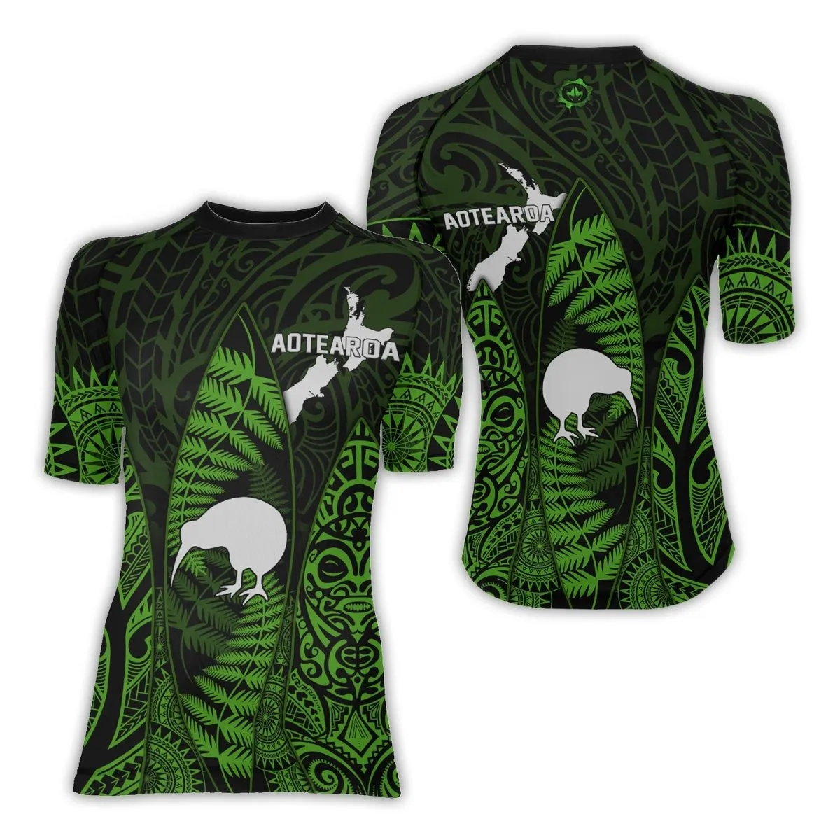 Aotearoa Kiwi Bird Women's Short Sleeve Rash Guard