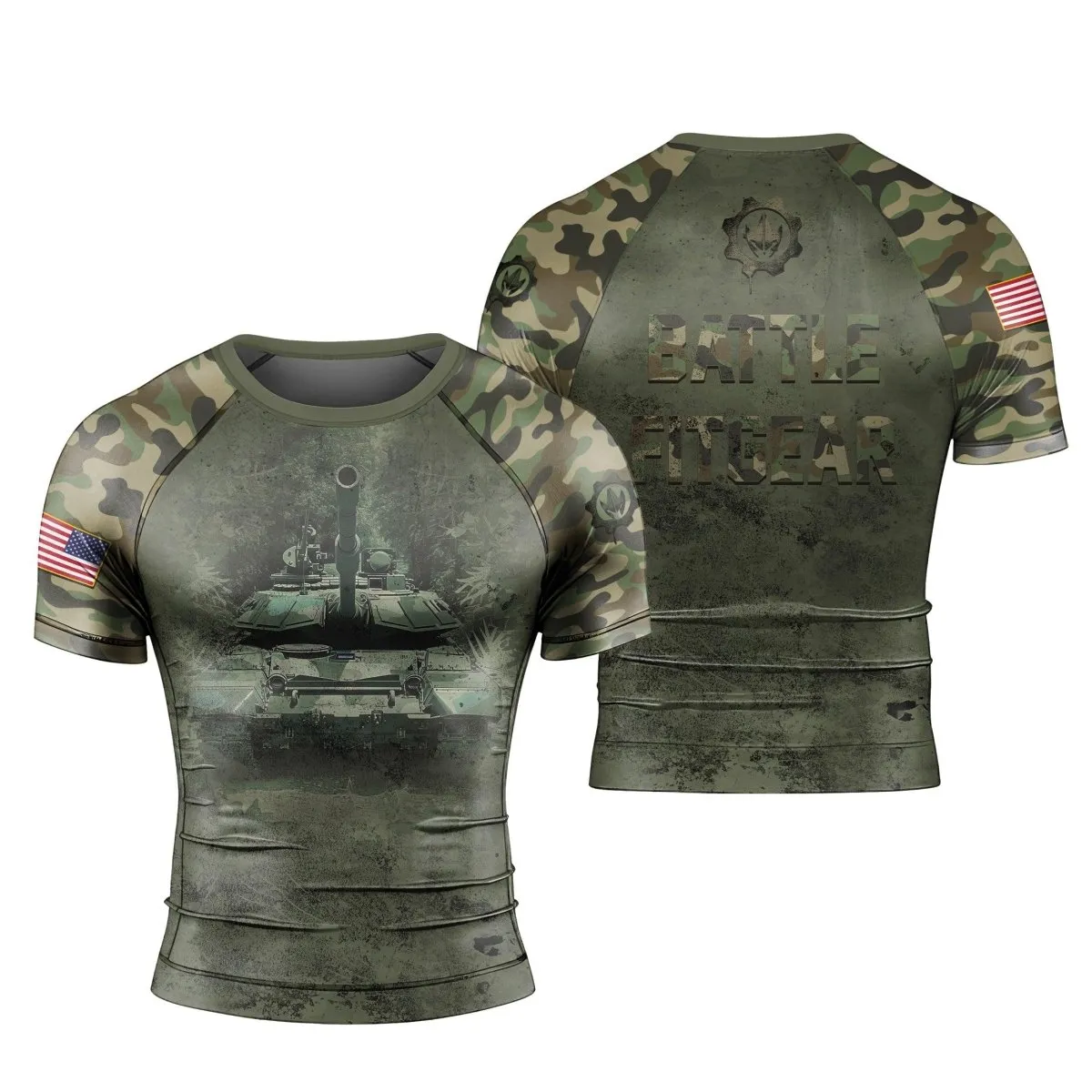 Army Camo Men's Short Sleeve Rash Guard
