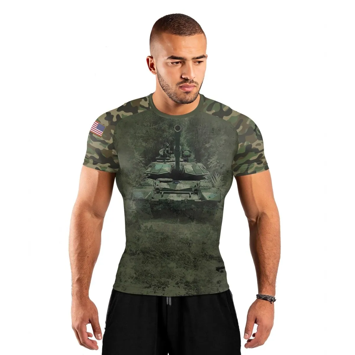 Army Camo Men's Short Sleeve Rash Guard