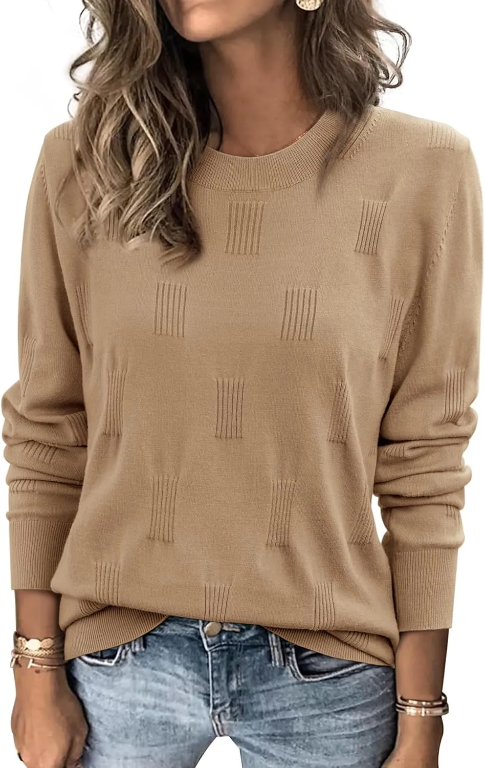 ATHMILE Womens Sweaters Knit Long Sleeve Pullover Tops Trendy Dressy Business Casual Winter Clothes Outfit Fashion 2025