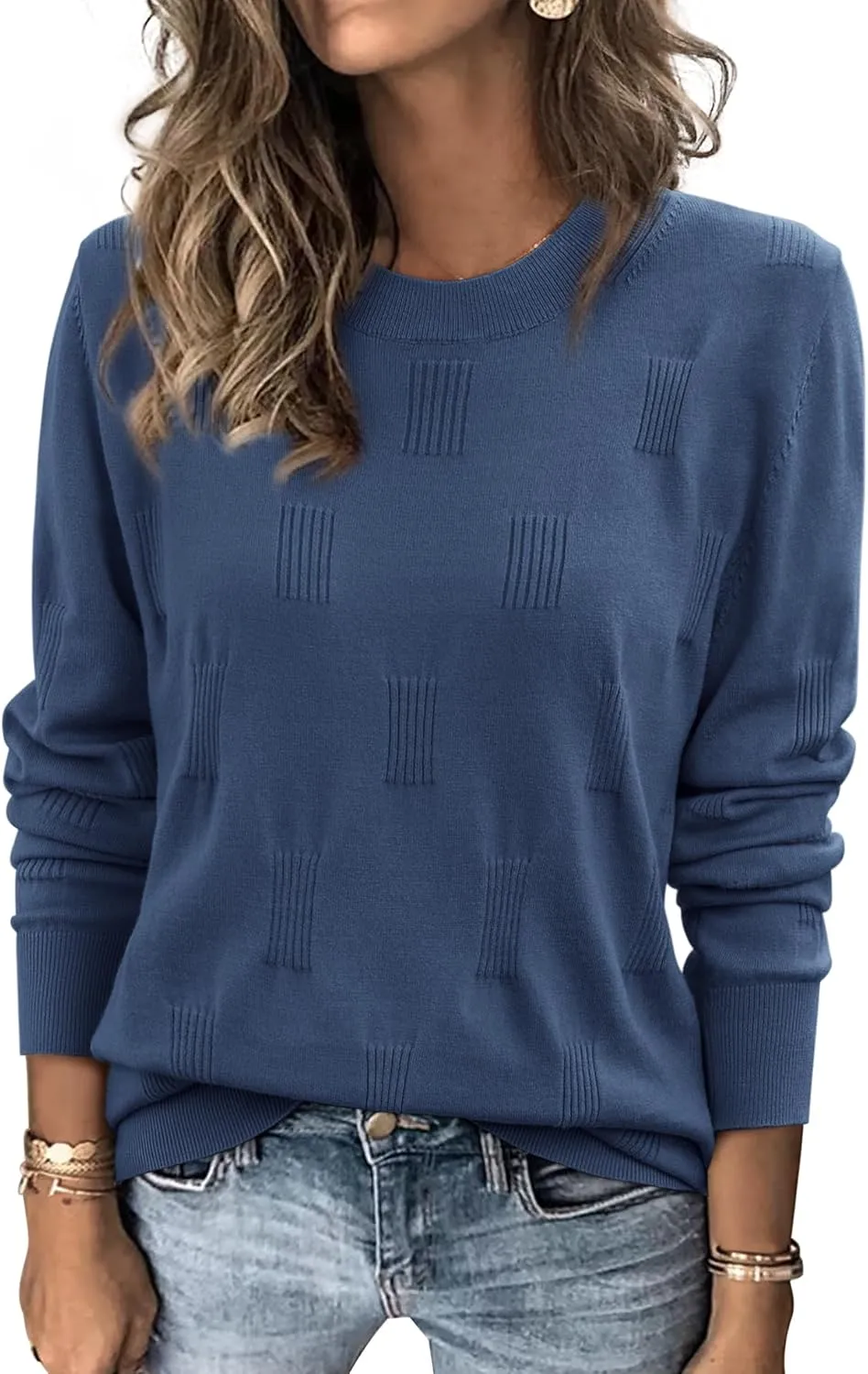ATHMILE Womens Sweaters Knit Long Sleeve Pullover Tops Trendy Dressy Business Casual Winter Clothes Outfit Fashion 2025