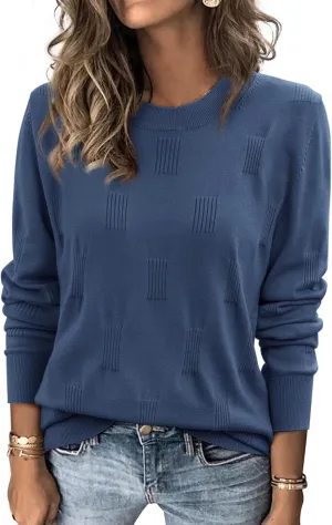 ATHMILE Womens Sweaters Knit Long Sleeve Pullover Tops Trendy Dressy Business Casual Winter Clothes Outfit Fashion 2025