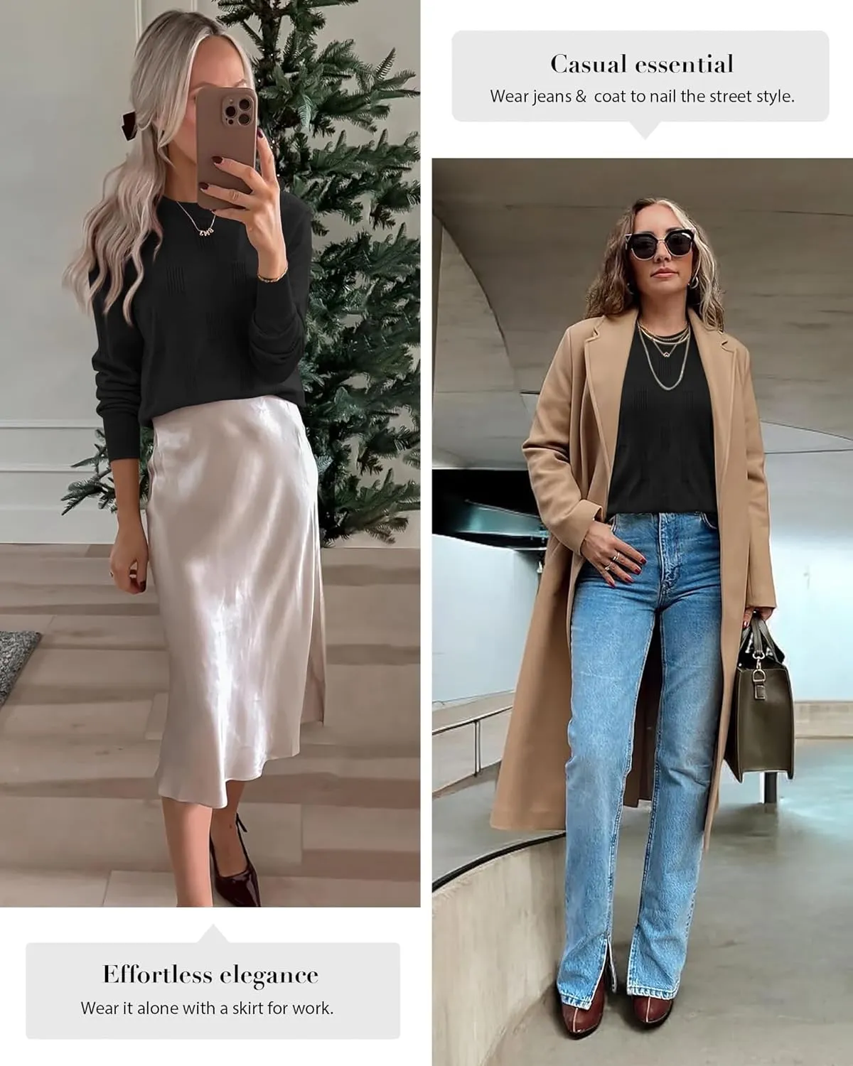 ATHMILE Womens Sweaters Knit Long Sleeve Pullover Tops Trendy Dressy Business Casual Winter Clothes Outfit Fashion 2025