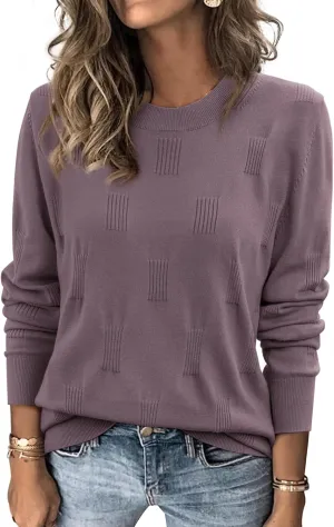 ATHMILE Womens Sweaters Knit Long Sleeve Pullover Tops Trendy Dressy Business Casual Winter Clothes Outfit Fashion 2025