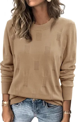 ATHMILE Womens Sweaters Knit Long Sleeve Pullover Tops Trendy Dressy Business Casual Winter Clothes Outfit Fashion 2025