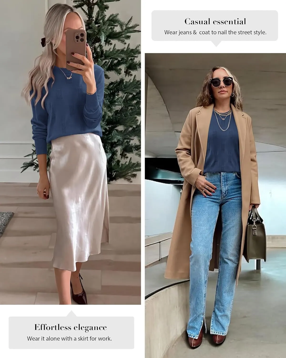 ATHMILE Womens Sweaters Knit Long Sleeve Pullover Tops Trendy Dressy Business Casual Winter Clothes Outfit Fashion 2025