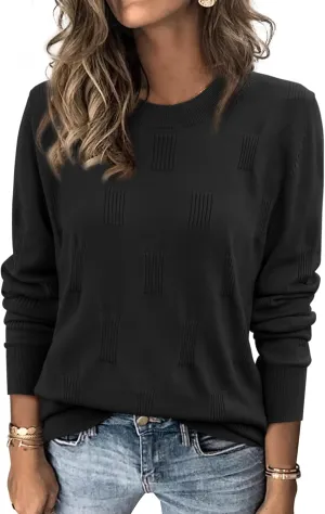 ATHMILE Womens Sweaters Knit Long Sleeve Pullover Tops Trendy Dressy Business Casual Winter Clothes Outfit Fashion 2025
