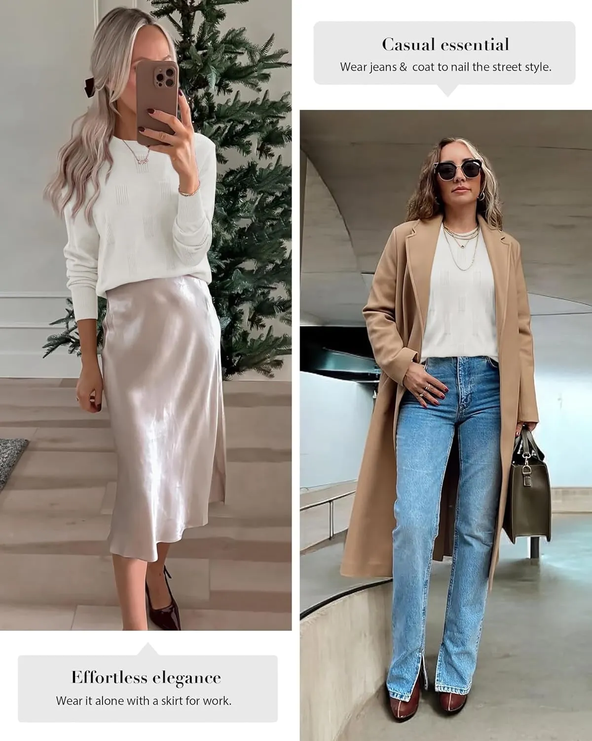 ATHMILE Womens Sweaters Knit Long Sleeve Pullover Tops Trendy Dressy Business Casual Winter Clothes Outfit Fashion 2025