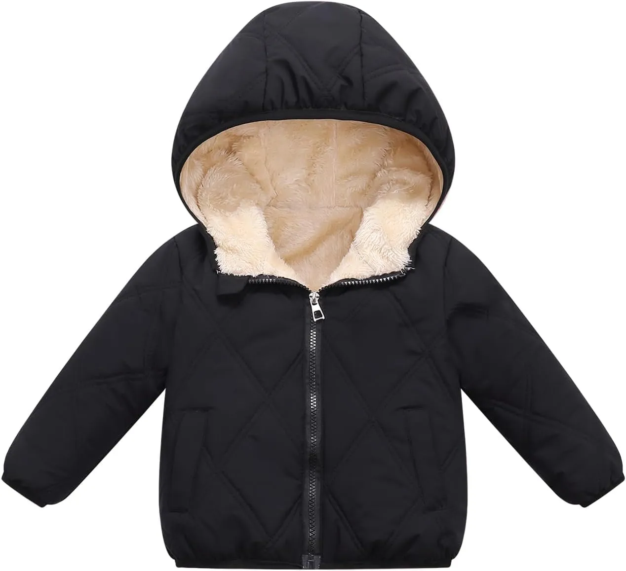 Baby Boy Winter Fleece Coat Toddler Puffer Jacket Infant Girl Outerwear Clothes