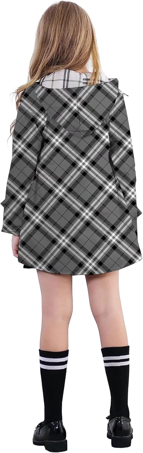 Betusline Girl's Hooded Trench Coat Single Breasted Dress Outerwear, 2-14 Years