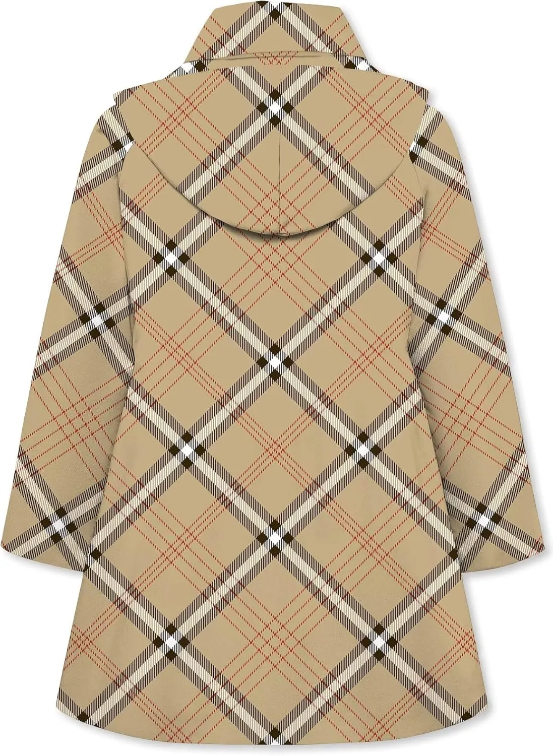 Betusline Girl's Hooded Trench Coat Single Breasted Dress Outerwear, 2-14 Years
