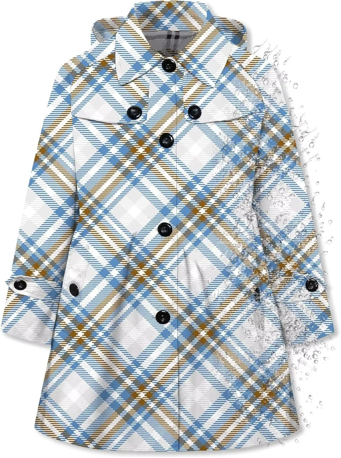 Betusline Girl's Hooded Trench Coat Single Breasted Dress Outerwear, 2-14 Years