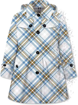 Betusline Girl's Hooded Trench Coat Single Breasted Dress Outerwear, 2-14 Years