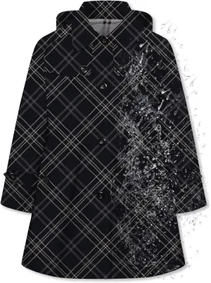 Betusline Girl's Hooded Trench Coat Single Breasted Dress Outerwear, 2-14 Years