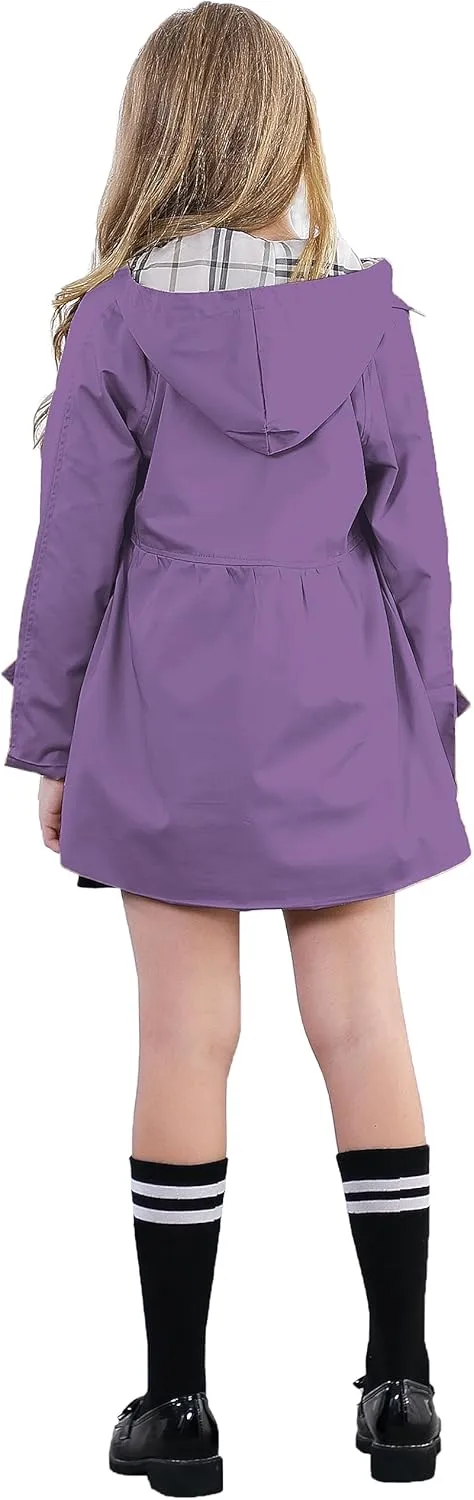 Betusline Girl's Single Breasted Trench Coat Dress Coat Outerwear, 2-14 Years
