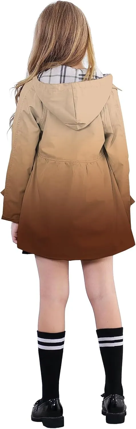 Betusline Girl's Single Breasted Trench Coat Dress Coat Outerwear, 2-14 Years