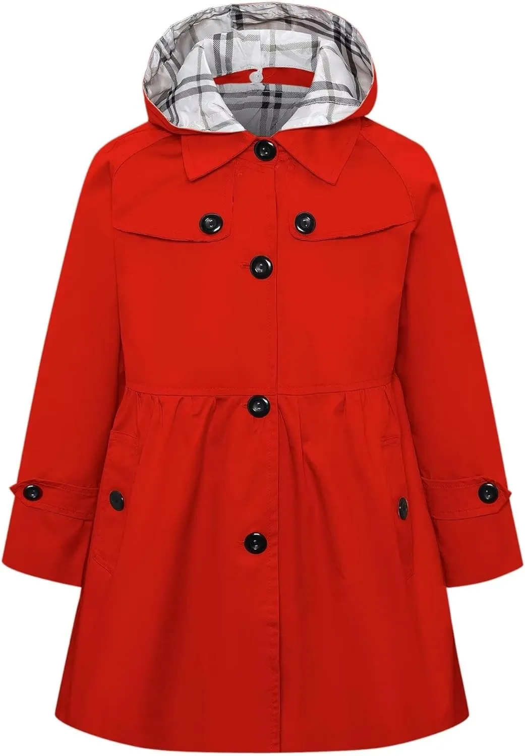 Betusline Girl's Single Breasted Trench Coat Dress Coat Outerwear, 2-14 Years