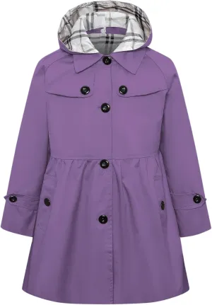 Betusline Girl's Single Breasted Trench Coat Dress Coat Outerwear, 2-14 Years