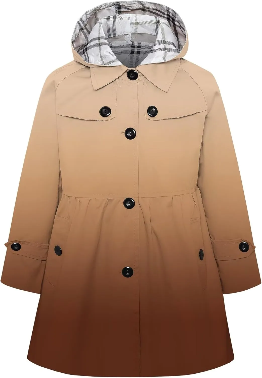 Betusline Girl's Single Breasted Trench Coat Dress Coat Outerwear, 2-14 Years