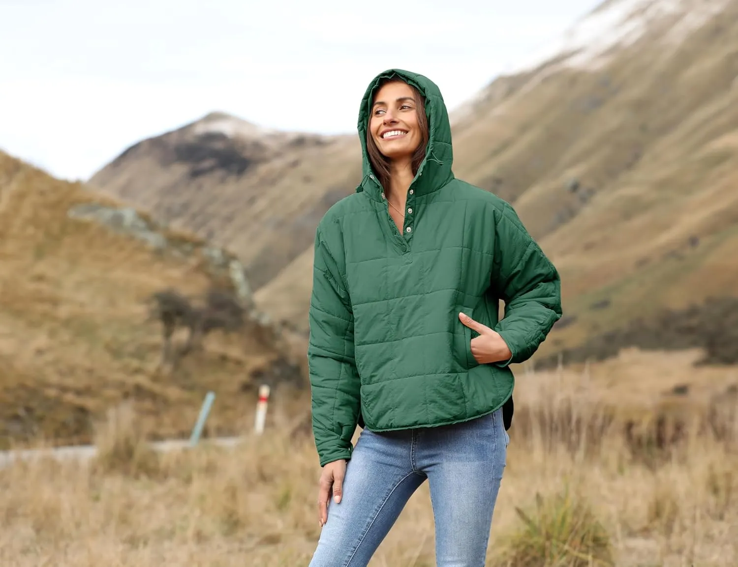 Bianstore Women's Oversized Puffer Jacket Lightweight Pullover Hoodies Winter Padded Coat Tops